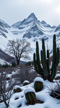 landscape of a Alpine and Cactus spines, Melancholy, Winter, scene art by Michael Eastman Diego Vel zquez