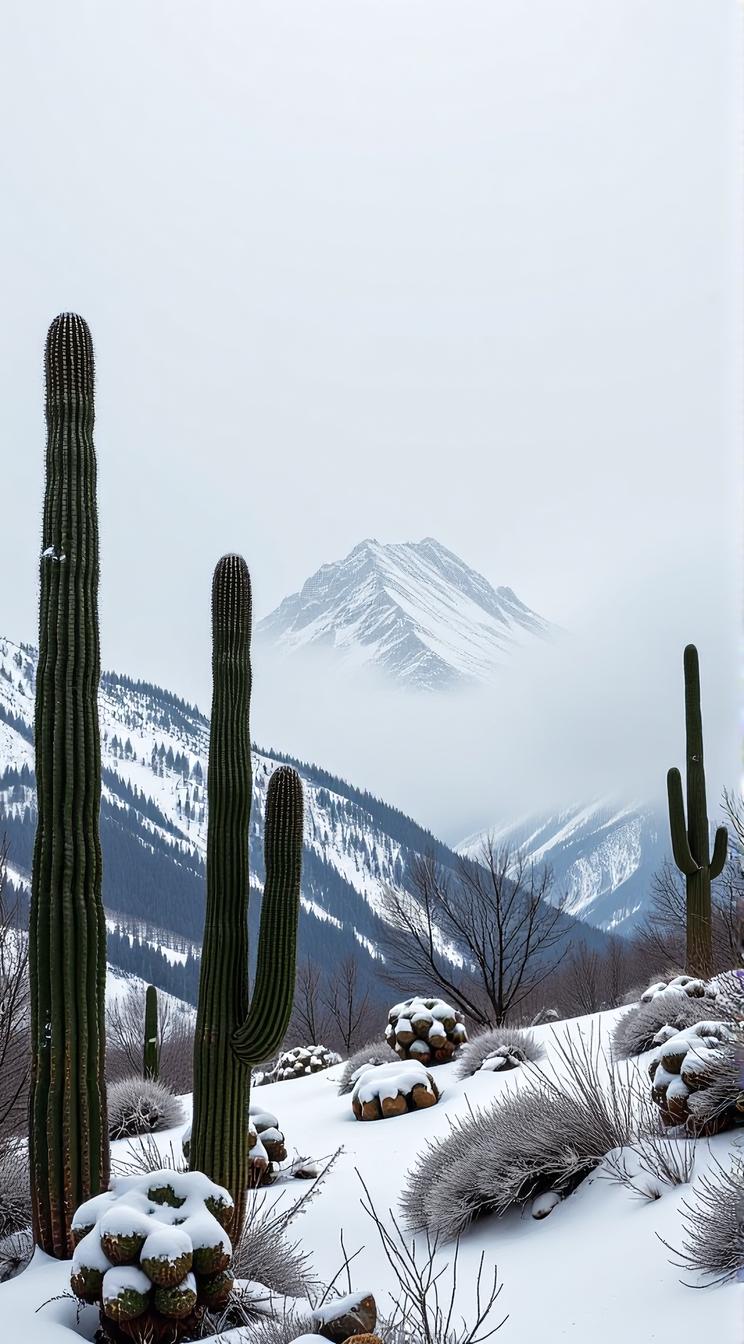 landscape of a Alpine and Cactus spines, Melancholy, Winter, scene art by Michael Eastman Diego Vel zquez