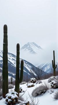 landscape of a Alpine and Cactus spines, Melancholy, Winter, scene art by Michael Eastman Diego Vel zquez