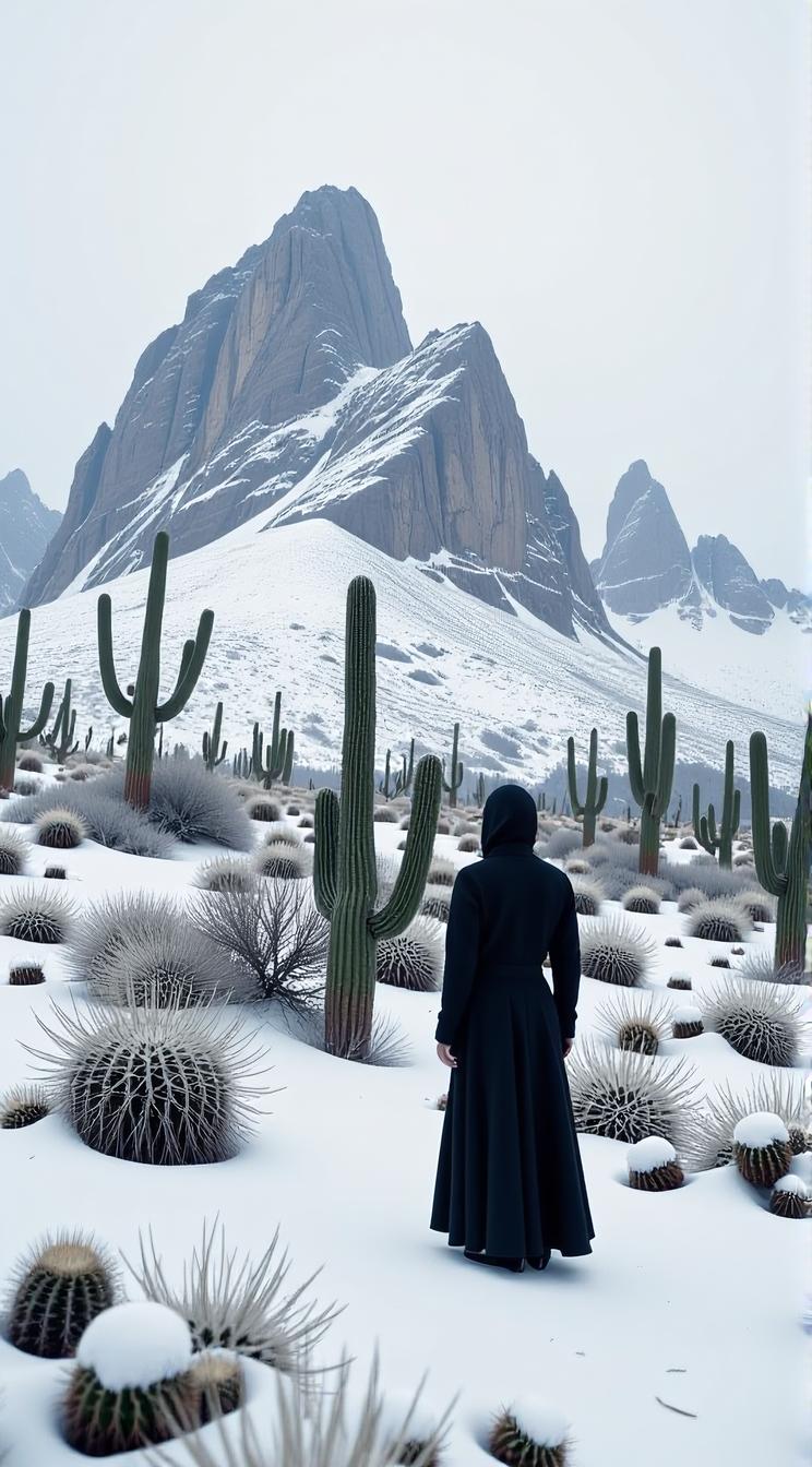 landscape of a Alpine and Cactus spines, Melancholy, Winter, scene art by Michael Eastman Diego Vel zquez