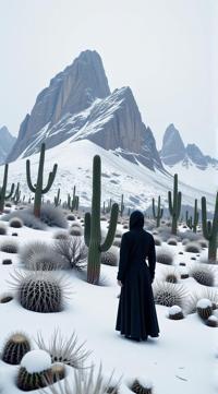 landscape of a Alpine and Cactus spines, Melancholy, Winter, scene art by Michael Eastman Diego Vel zquez