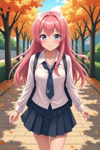 asian anime style masterpiece,best quality , asian anime, Center Parting pink hair