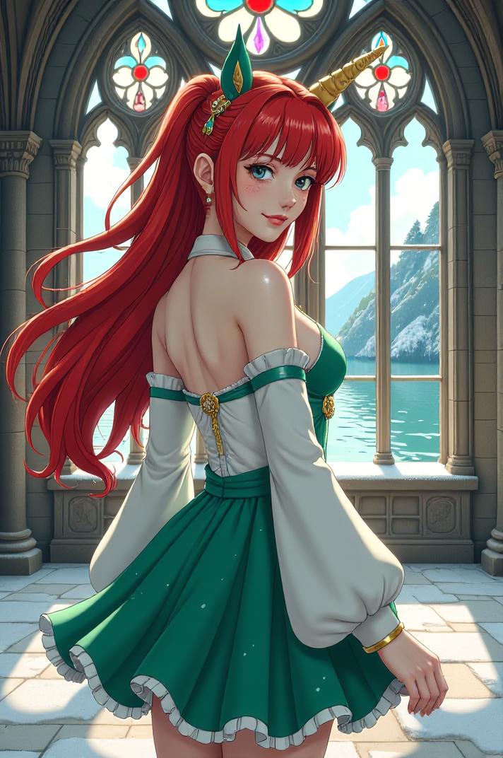 anime style masterpiece,best quality , Buffont celadon hair, winter