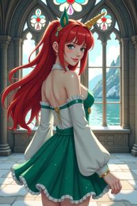 anime style masterpiece,best quality , Buffont celadon hair, winter