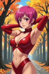 asian anime style marvel Speedball masterpiece,best quality , asian anime, Crew Cut fuchsia hair