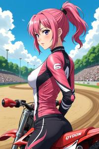 asian anime style masterpiece,best quality , asian anime, Pony Tail french rose hair