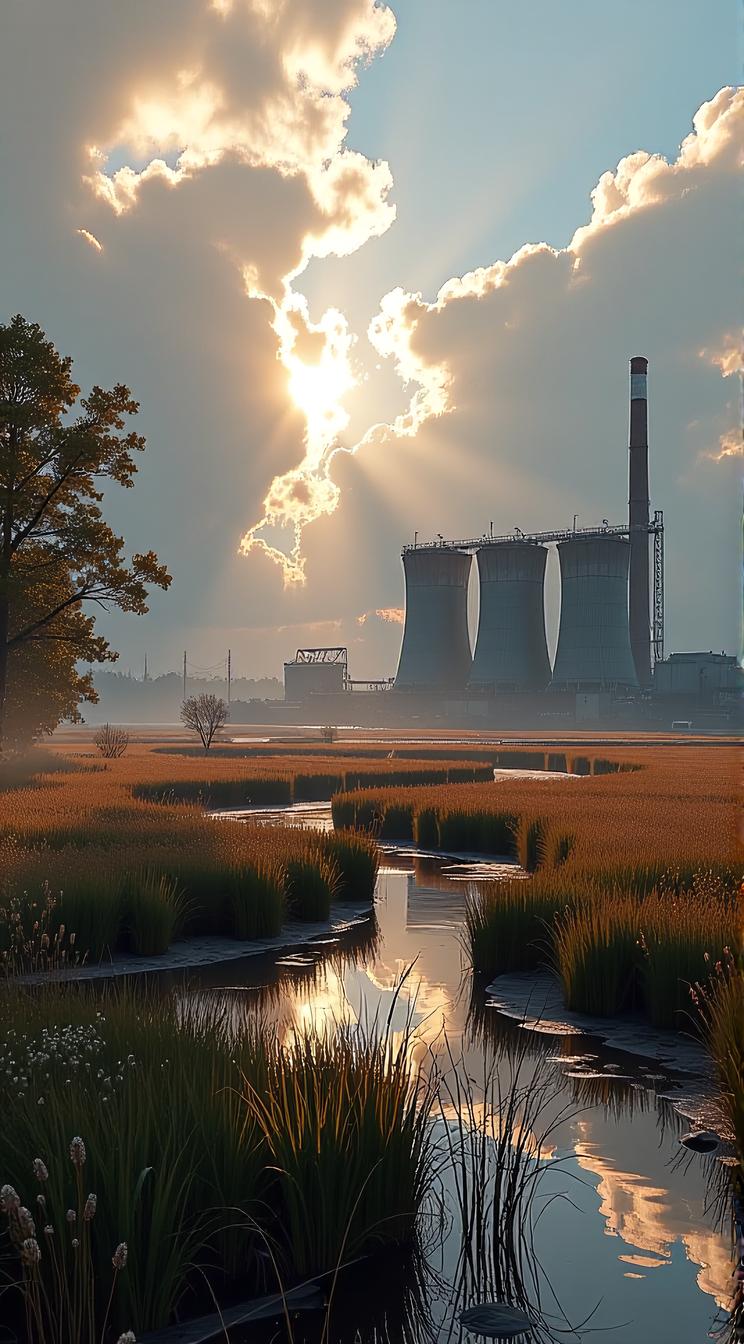 video game concept art, d game art, concept art, landscape of a Underwrapped Chemical Plant Zone and Marshland