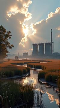 video game concept art, d game art, concept art, landscape of a Underwrapped Chemical Plant Zone and Marshland
