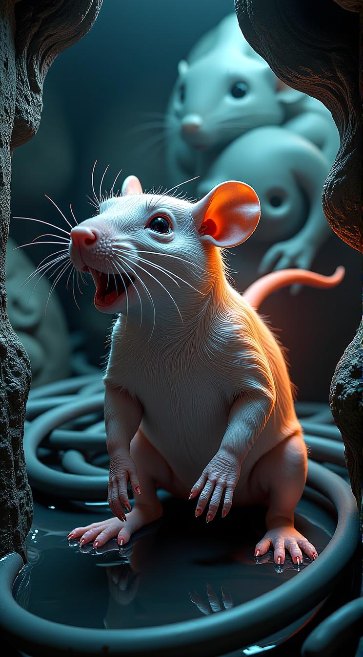 Rubbery displaying the words Sewer Rats , extremely beautiful, sublime, highly contrasted