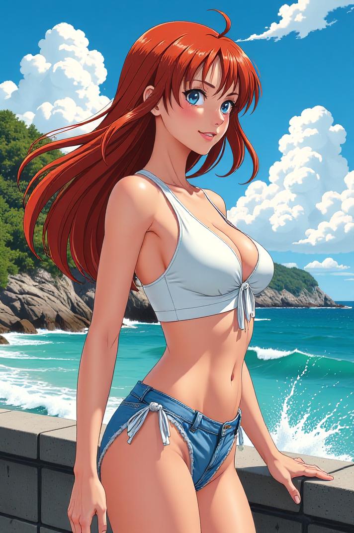 asian anime style marvel Dakota North masterpiece,best quality , asian anime, Pulled Back russet hair