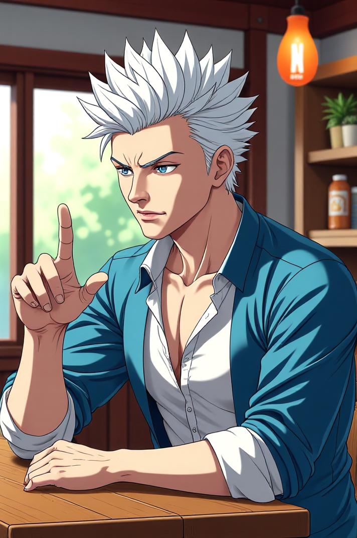 asian anime style marvel Iceman masterpiece,best quality , asian anime, Mohawk Short titanium white hair