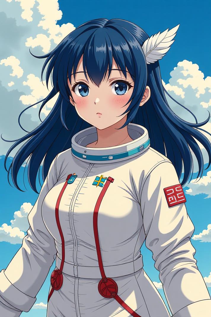 anime style masterpiece,best quality , Greased Back navy blue hair, summer