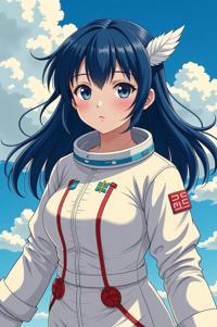 anime style masterpiece,best quality , Greased Back navy blue hair, summer