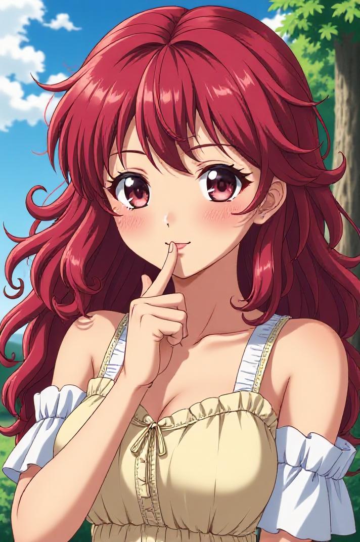 asian anime style masterpiece,best quality , asian anime, Over Eye Curly amaranth hair