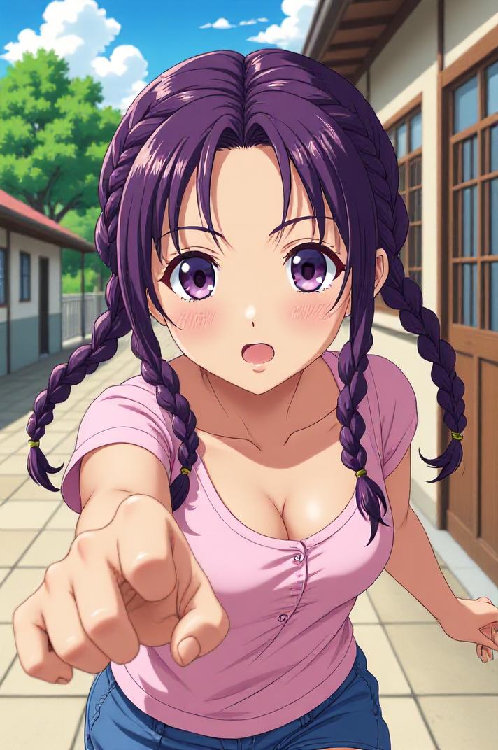 asian anime style masterpiece,best quality , asian anime, Cornrows eggplant hair