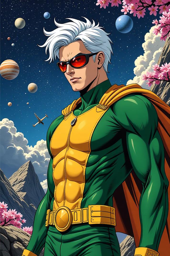 asian anime style marvel Madrox masterpiece,best quality , asian anime, Greased Back linen hair