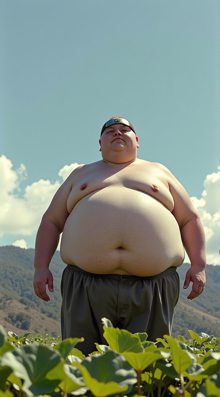 photograph, Energetic morbidly obese Male, , surreal