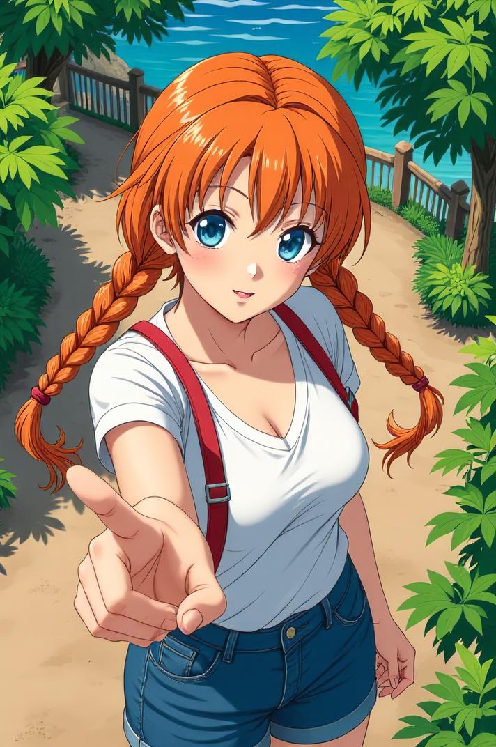 asian anime style marvel Cable masterpiece,best quality , asian anime, Long Braids safety orange hair