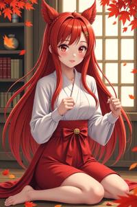 asian anime style masterpiece,best quality , asian anime, Long Center Parting cardinal hair
