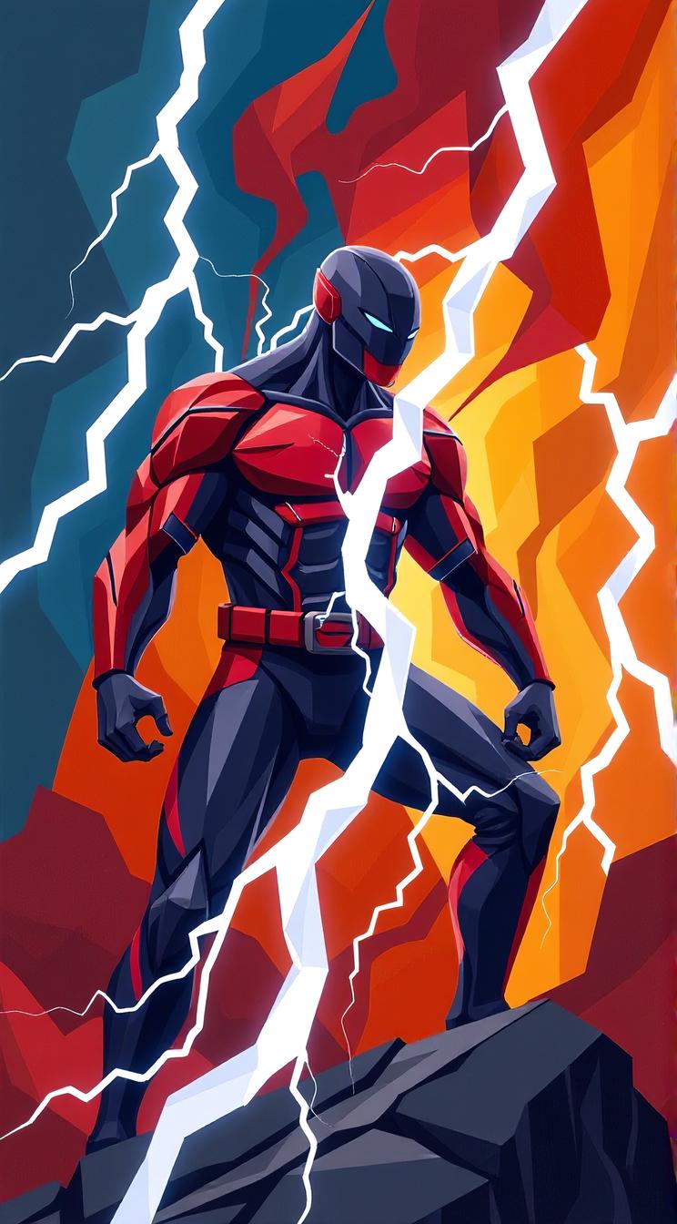 Cubism Art, Thunder Brute , flat geometric forms, cubism art