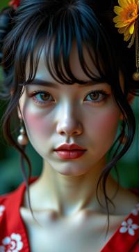 photograph, portrait, close up of a Kiyoko, art by Lisette Model