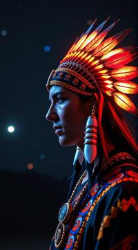 Native Art, side light, Concept art, In the embrace of darkness