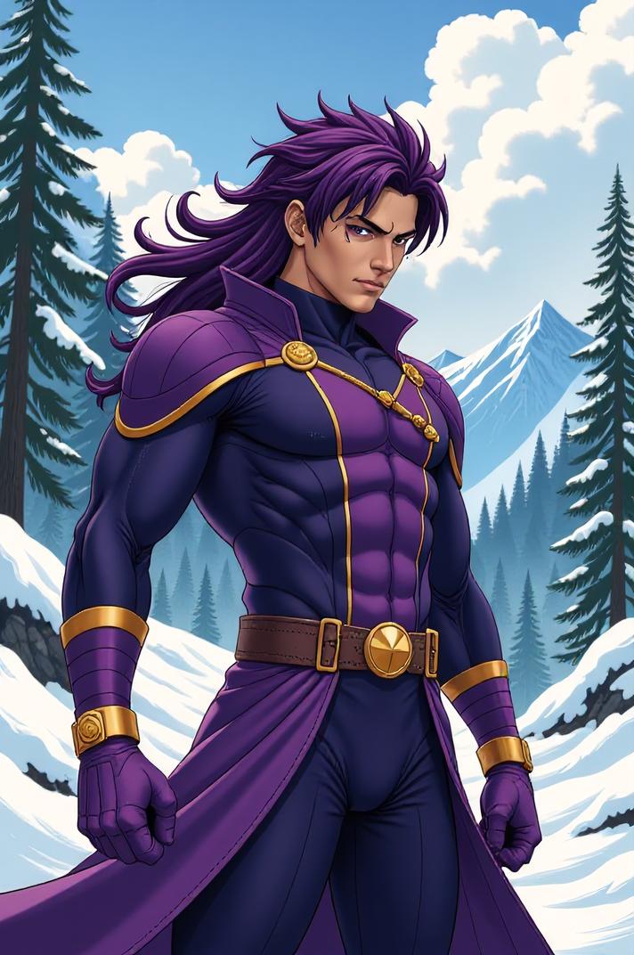 asian anime style marvel Havok masterpiece,best quality , asian anime, Mullet han purple hair