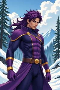 asian anime style marvel Havok masterpiece,best quality , asian anime, Mullet han purple hair