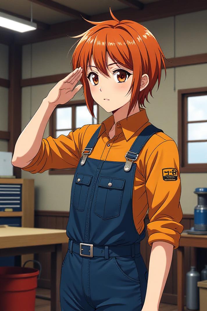 asian anime style masterpiece,best quality , asian anime, Flat Top amber hair