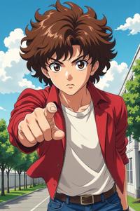 asian anime style marvel Rick Jones masterpiece,best quality , asian anime, Top Curls van dyke brown hair