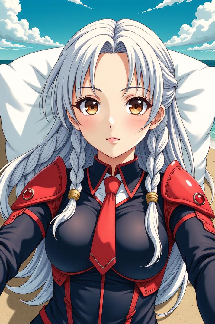 anime style masterpiece,best quality , Longer Braids brass hair, spring