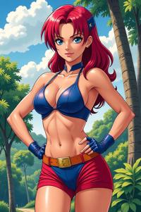 asian anime style marvel Agent X masterpiece,best quality , asian anime, Right Parting cerise hair