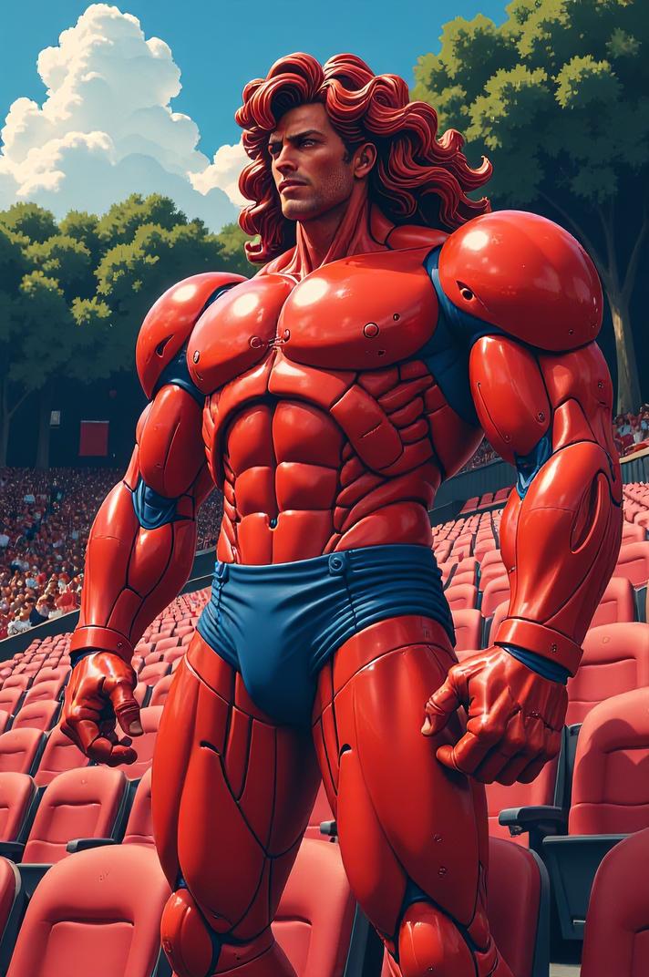 asian anime style marvel Colossus masterpiece,best quality , asian anime, Top Curls tomato hair