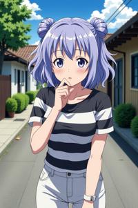 anime style masterpiece,best quality , That s all periwinkle hair, summer