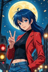 asian anime style marvel Moonstar masterpiece,best quality , asian anime, Grungey cobalt hair
