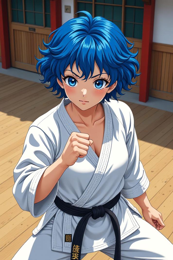 asian anime style marvel Dakota North masterpiece,best quality , asian anime, Short Curly royal blue hair