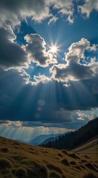 by Michael Shainblum , Bauhaus Art, landscape of a Cloudy Impressionist Alpine, Fearful