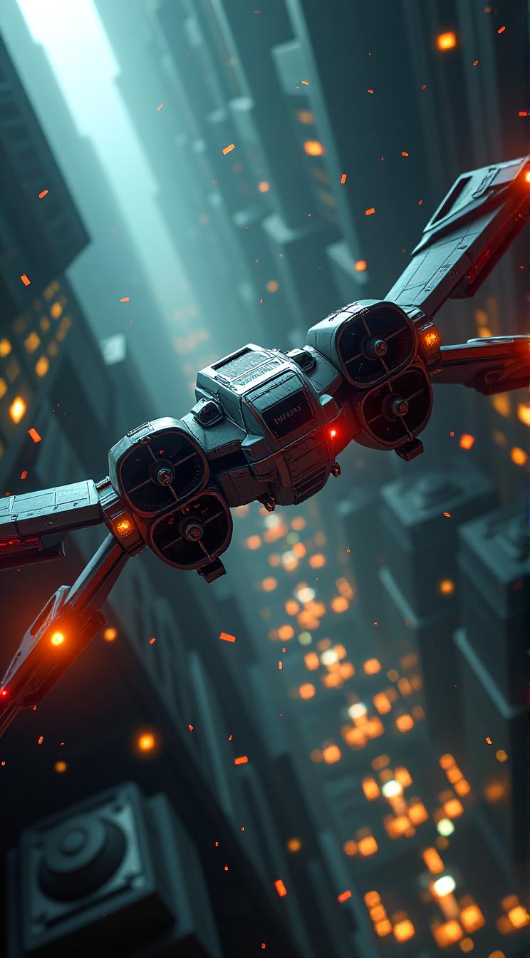 Matrix movie inspired X Wing, it is Meandering, Pixabay, contemporary fine detail