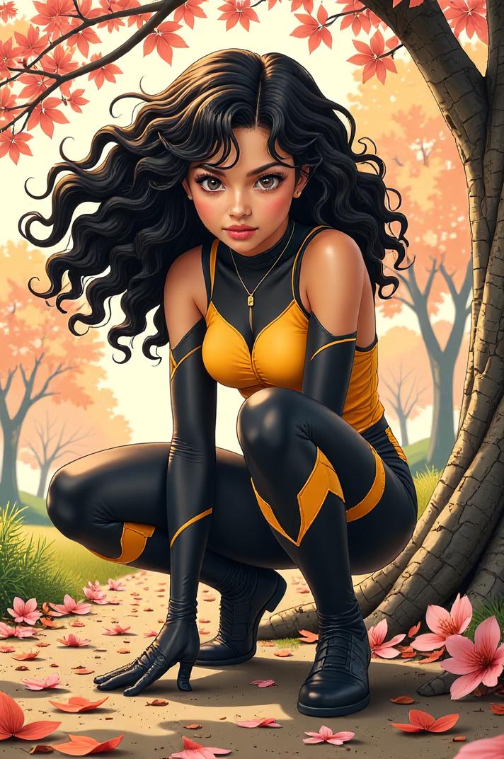 asian anime style marvel Wasp masterpiece,best quality , asian anime, Over Eye Curly magnolia hair