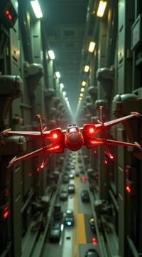 Matrix movie inspired X Wing, it is Meandering, Pixabay, contemporary fine detail