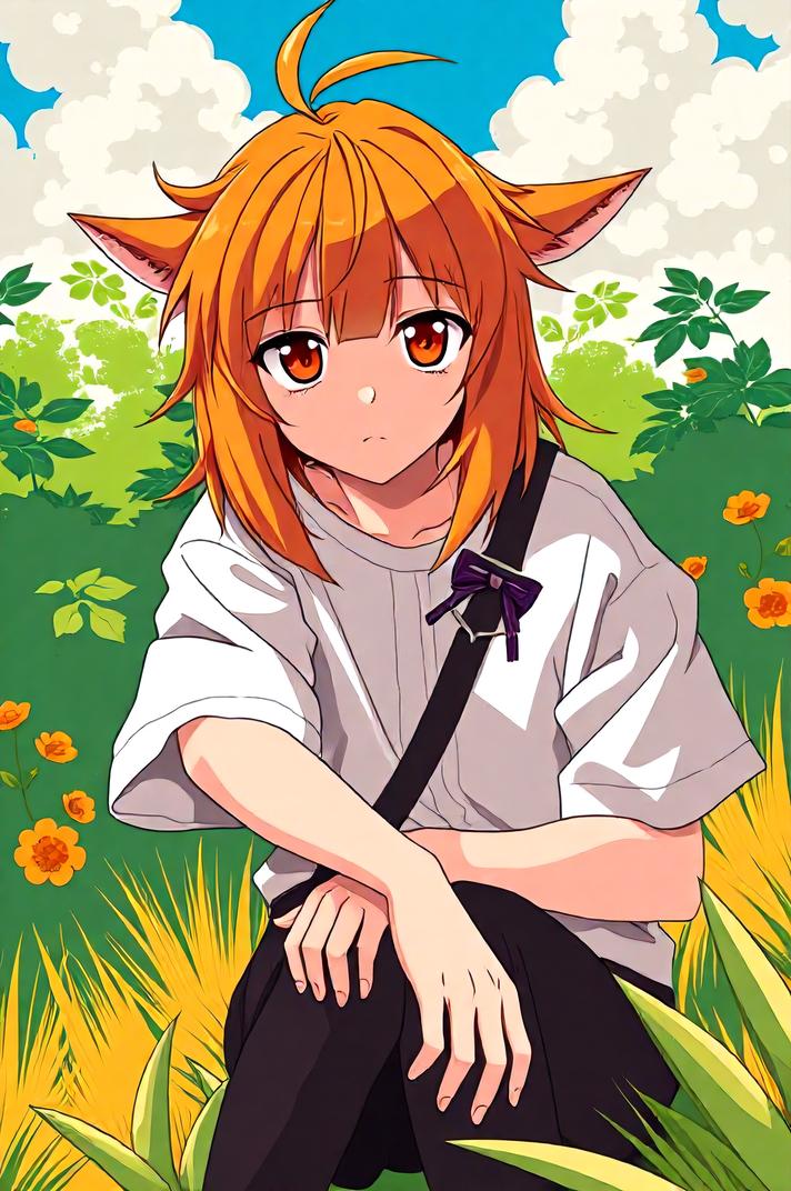 asian anime style marvel Cypher masterpiece,best quality , asian anime, Grungey Behind Ears carrot orange hair