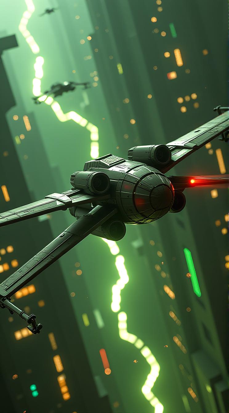 Matrix movie inspired X Wing, it is Meandering, Pixabay, contemporary fine detail