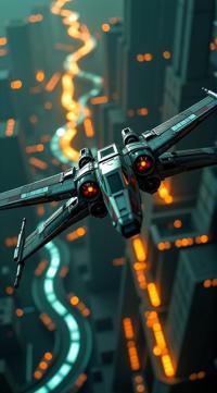 Matrix movie inspired X Wing, it is Meandering, Pixabay, contemporary fine detail