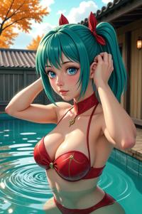 anime style masterpiece,best quality , Grungey Behind Ears heliotrope hair, autumn