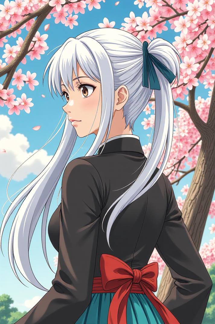asian anime style marvel Mockingbird masterpiece,best quality , asian anime, Right Parting navajo white hair