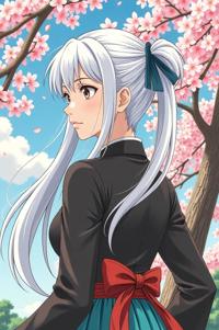 asian anime style marvel Mockingbird masterpiece,best quality , asian anime, Right Parting navajo white hair