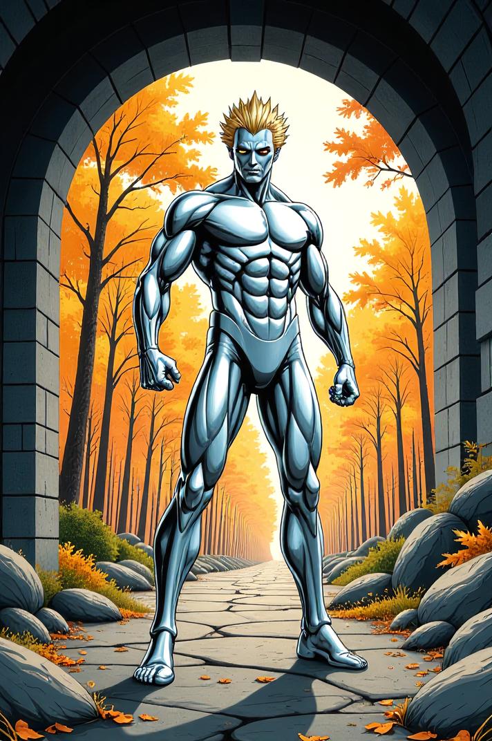 asian anime style marvel Silver Surfer masterpiece,best quality , asian anime, Spikes flax hair