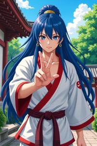 asian anime style marvel Jack of Hearts masterpiece,best quality , asian anime, Long blue hair