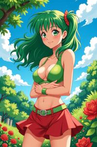 asian anime style marvel Warriors Three masterpiece,best quality , asian anime, Rachel Curly kelly green hair