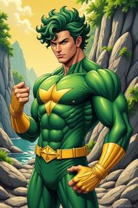 asian anime style marvel Namor masterpiece,best quality , asian anime, Bob Curly forest green hair